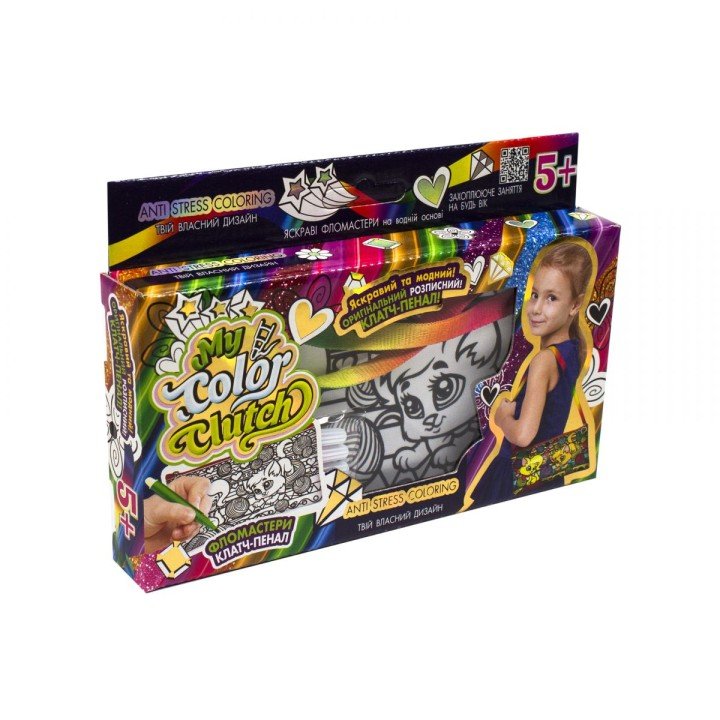 Набір для творчості "My Color Clutch", клатч-пенал-розмальовка "Кошенята" (укр)