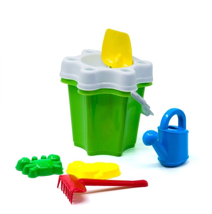 Відро "Квіточка" з лійкою і пісочним набором (салатовое)