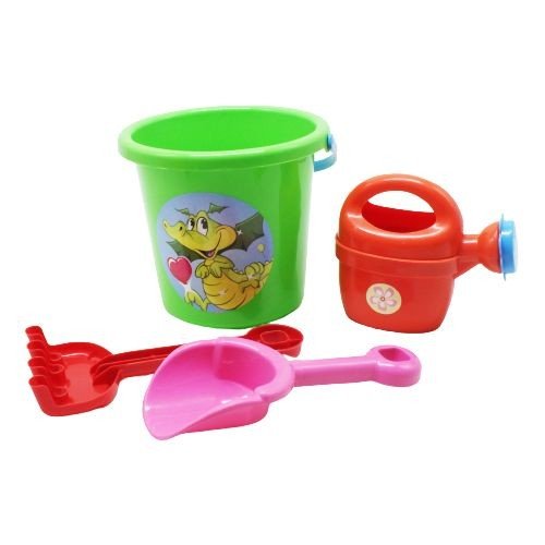 Відро з пісочним набором і лійкою (салатовое)