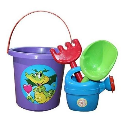 Відро з пісочним набором і лійкою (фіолетове)