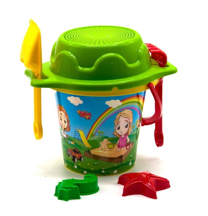 Відро велике з пісочним набором ТехноК (жовте)