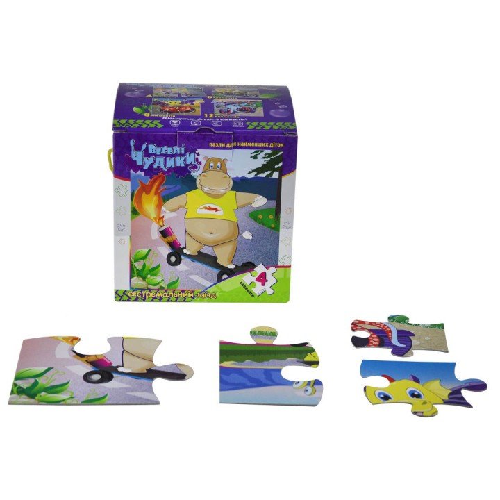 Пазли 4 в 1 "Веселі чудики"