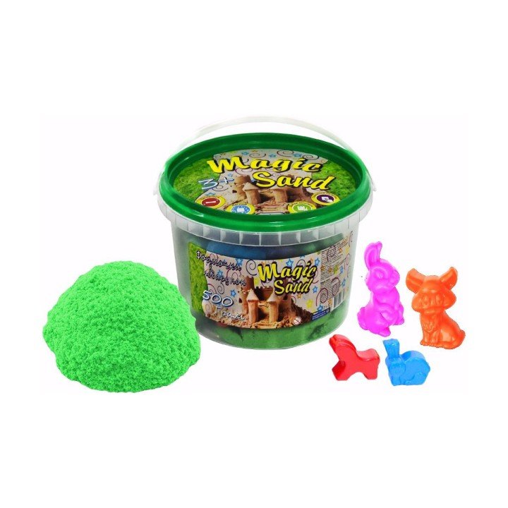 Кінетичний пісок "Magic Sand", 500 г, з формочками (зелений)