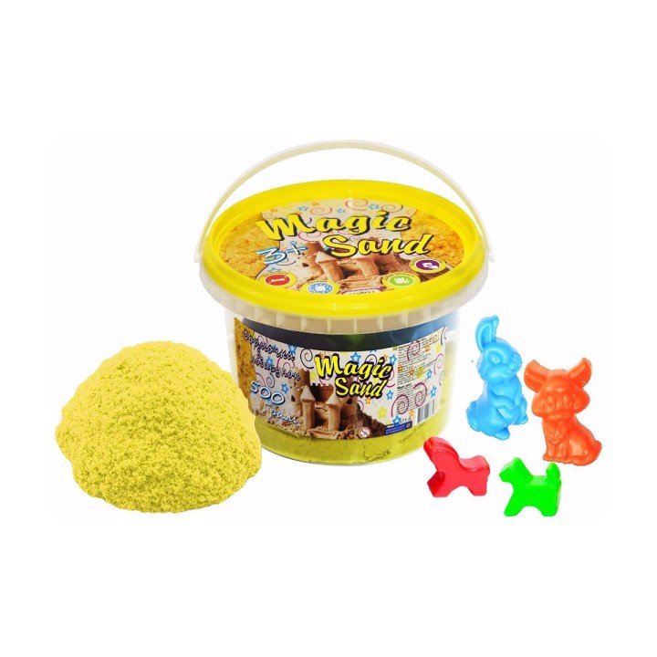 Кінетичний пісок "Magic Sand", 500 г, з формочками (жовтий)