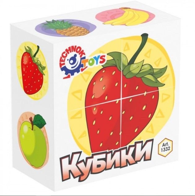 Кубики "Фрукти ТехноК" (4 кубика)