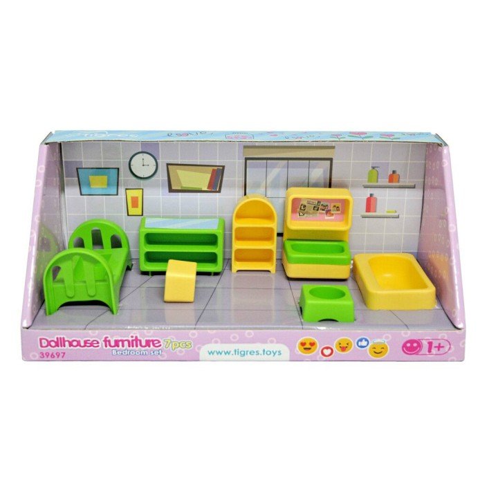 Набір меблів для ляльок (спальня) 7 деталей