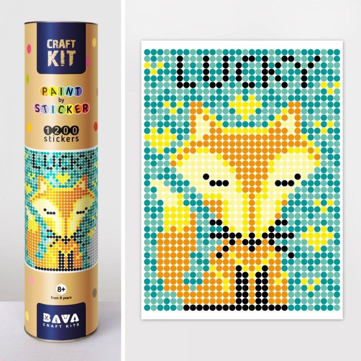 Картина за номерами з наклейками "Лисичка"