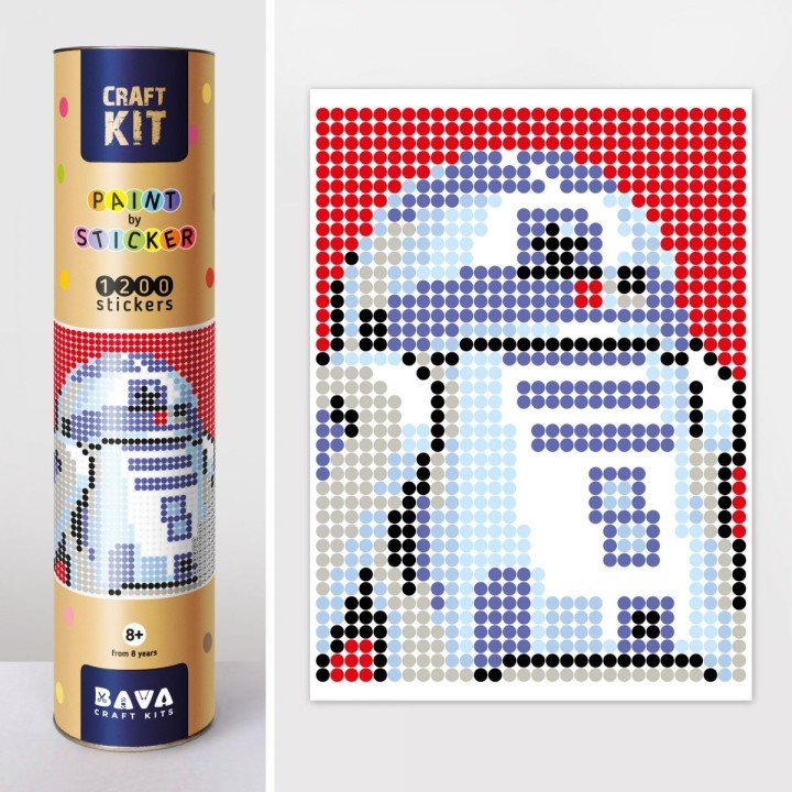 Картина за номерами з наклейками "Робот"