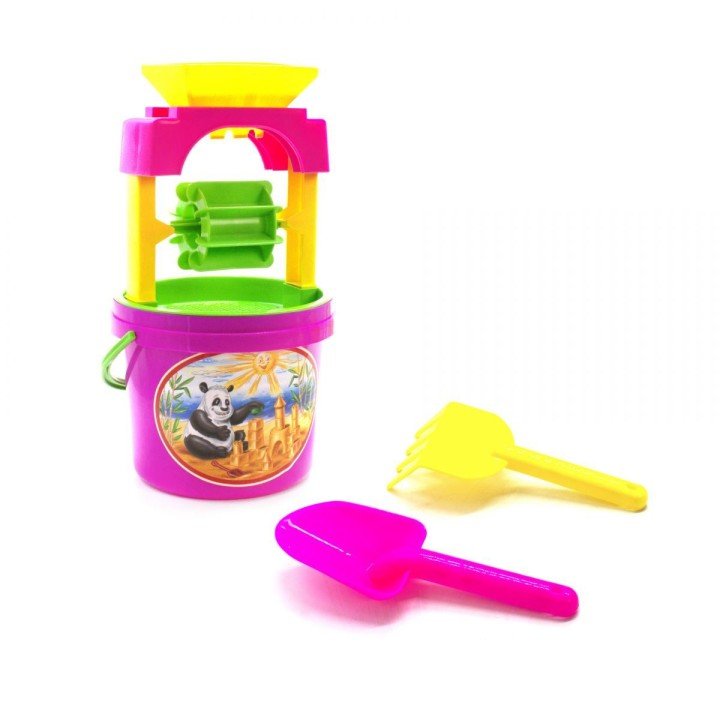 Пісочний набір "Панда" з млином, рожевий