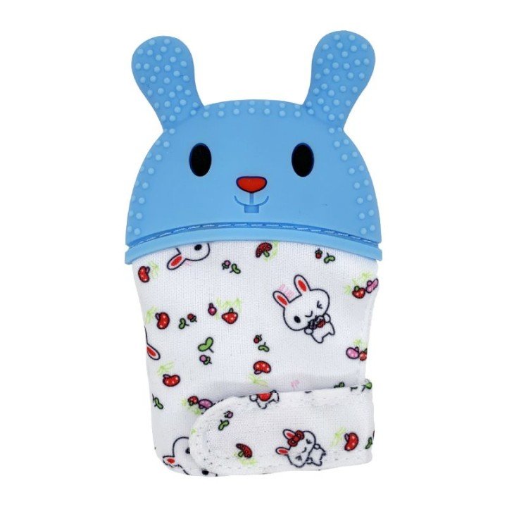 Прорізувач-рукавичка "Зайка", синій