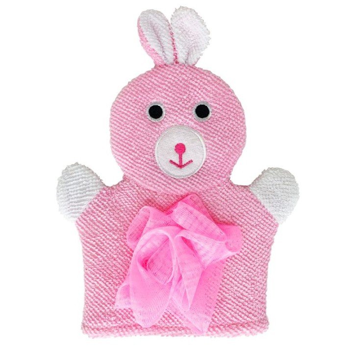 Мочалка-рукавичка "Звірятка", рожева