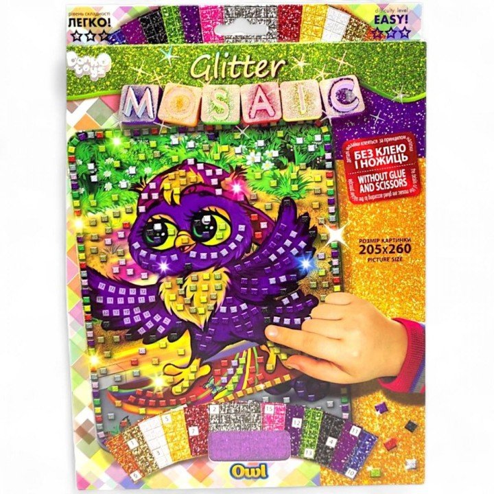 Набір для творчості "Блискуча мозаїка: Совушка"