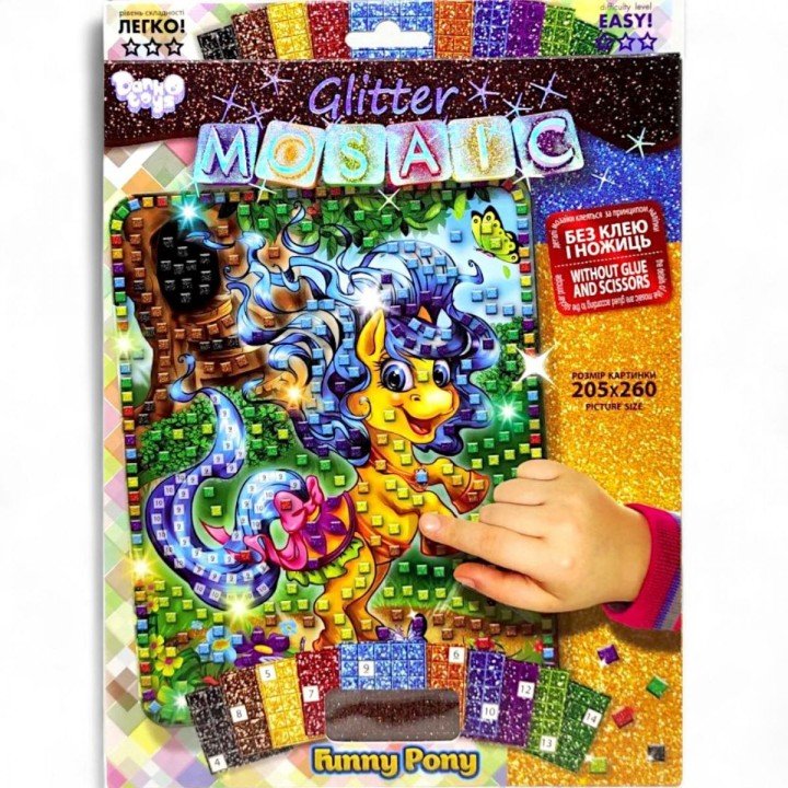 Набір для творчості "Блискуча мозаїка: Поні", жовтий