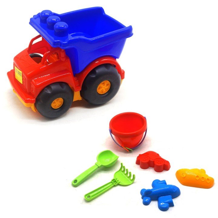 Машина самоскид "Тотошко" з пасочками (червоно-синя)