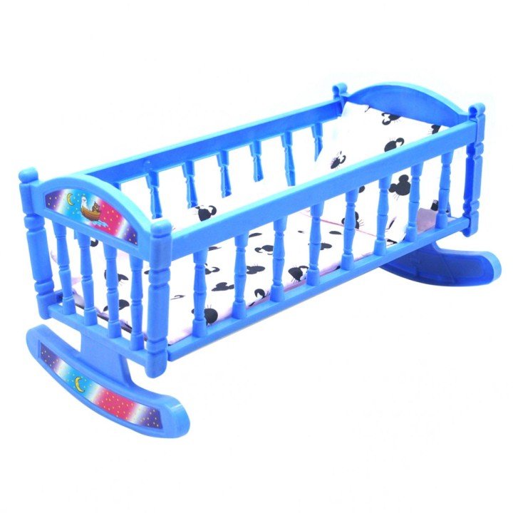 Ліжечко з постіллю, блакитна