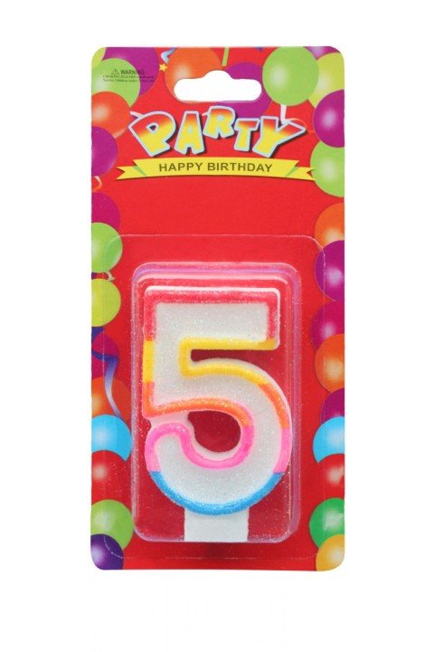 Свічка декоративна "Цифра 5"