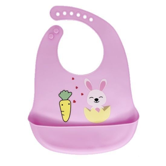 Слинявчик силіконовий "Зайка", рожевий