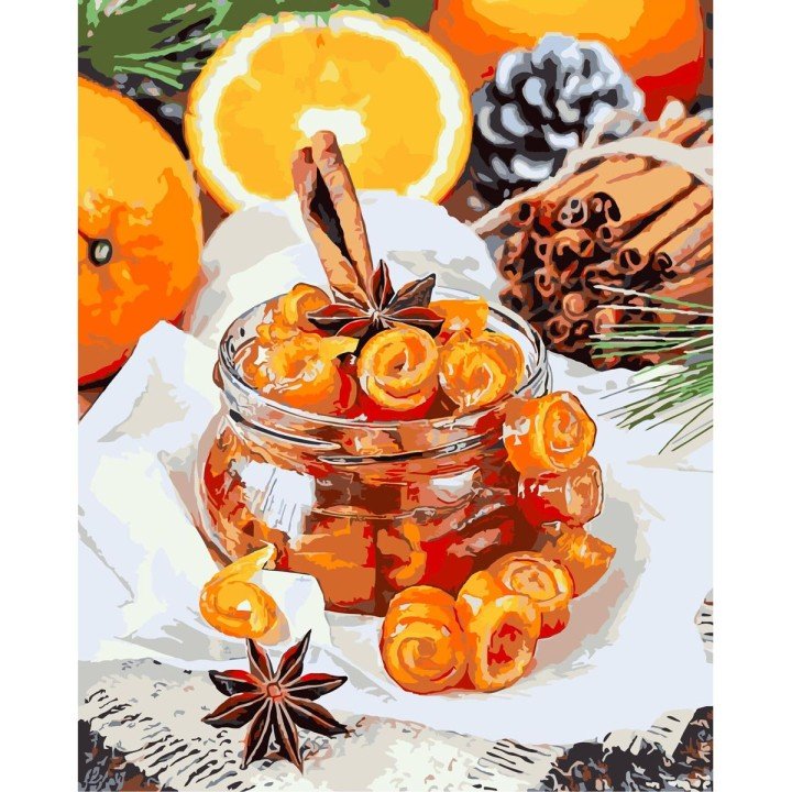 Картина за номерами "Апельсин та кориця"