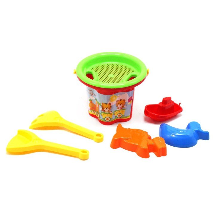 Набір для гри з піском "Квіточка", 7 елементів червоний