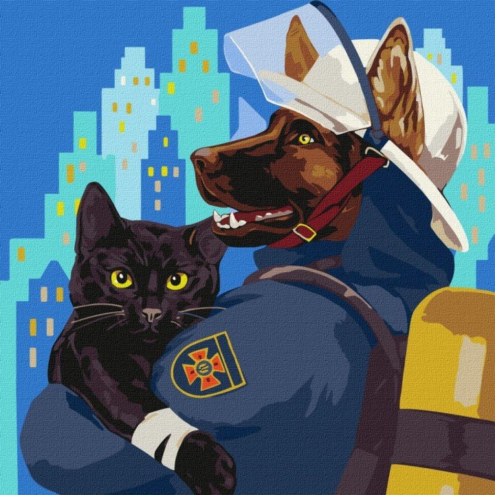 Картина за номерами "Пухнастий рятівник" ★★★