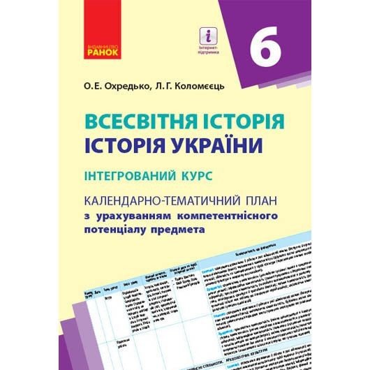 Календарно-тематичний план "Всесвітня історія. Істория України 6 клас"