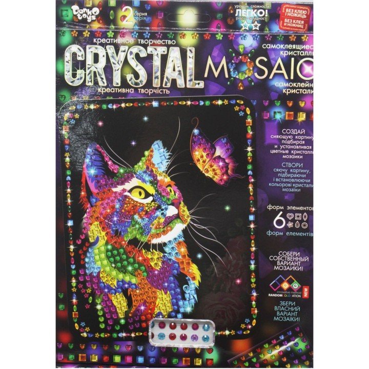 Набір для креативної творчості "CRYSTAL MOSAIC", "Киця з метеликом"