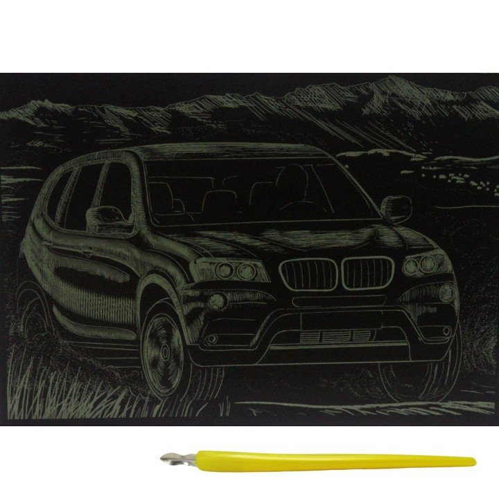 Гравюра "Gold Metallic: Джип" (А5) Економ