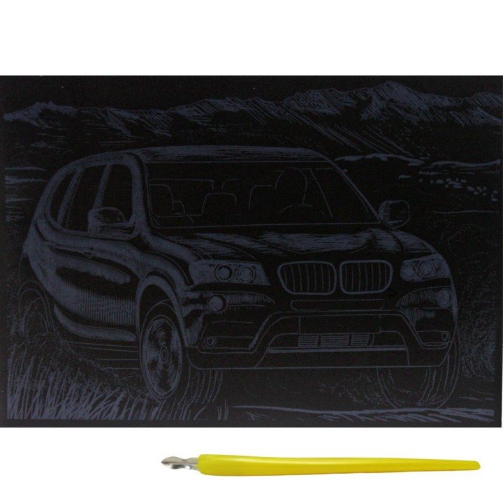 Гравюра "Silver Metallic: Джип" (А5) Эконом