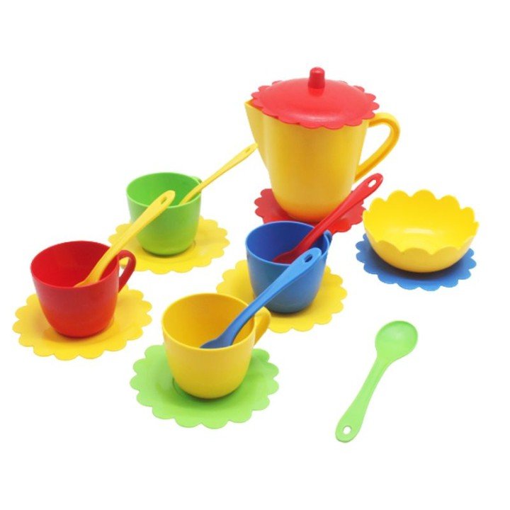 Набір посуду "Ромашка", 19 елементів (різнокольоровий)