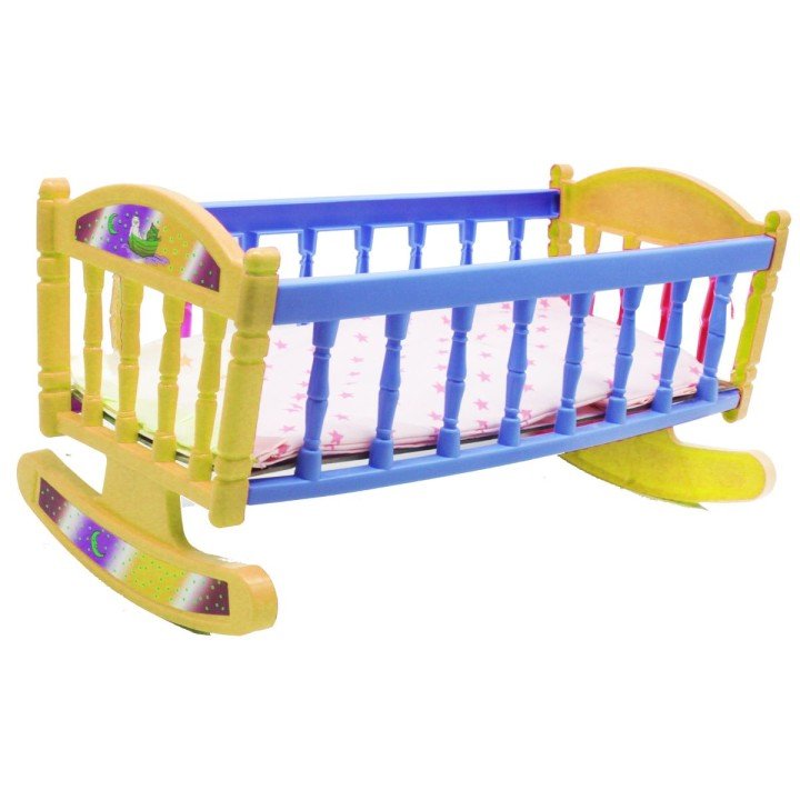 Ліжечко з постіллю, жовто-блакитна