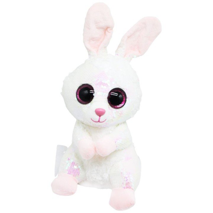 Мʼяка іграшка "Зайчик Глазастик" в паєтках