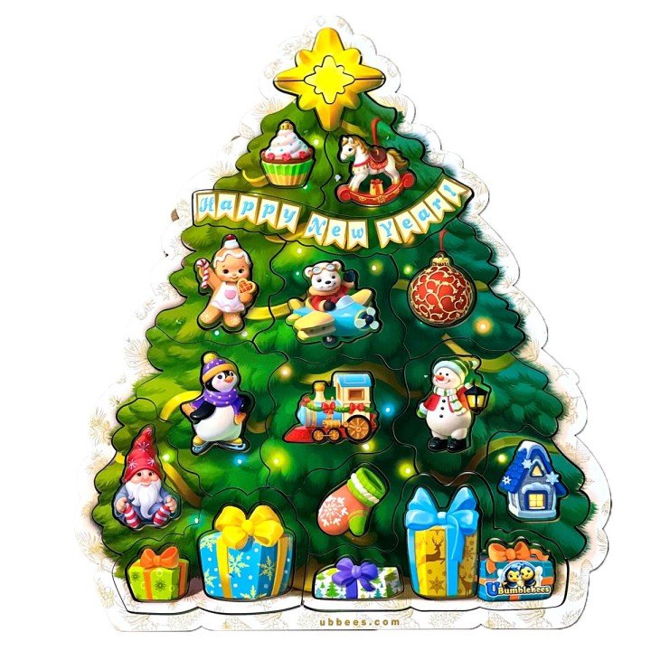 Пазл з підказкою "Новорічна ялинка"