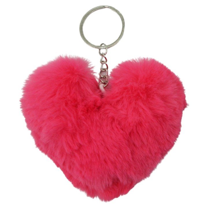 Брелок "Серце" хутряне, коралове