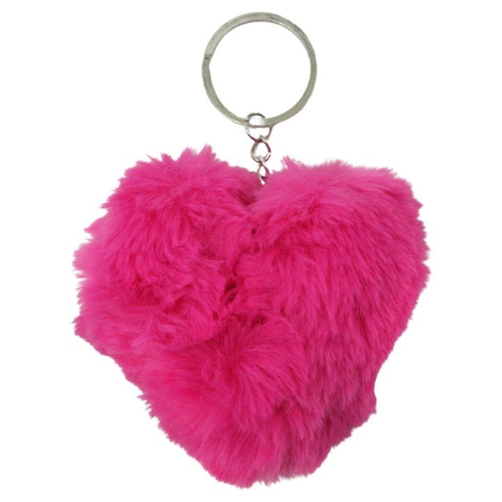 Брелок "Серце" хутряне, малинове
