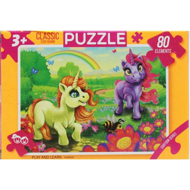 Пазли "Казка", 80 ел поні з веселкою