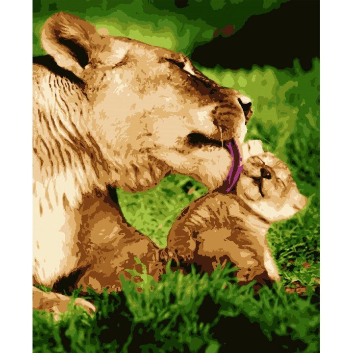 Картина за номерами "Левиця з левенятком" ★★★★