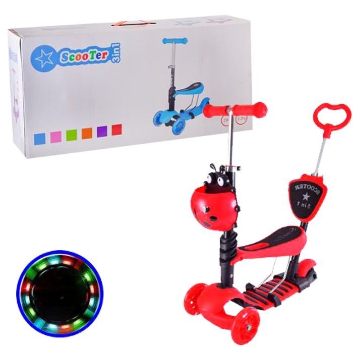 Самокат триколісний "Сонечко", червоний (транспортувальна упаковка)