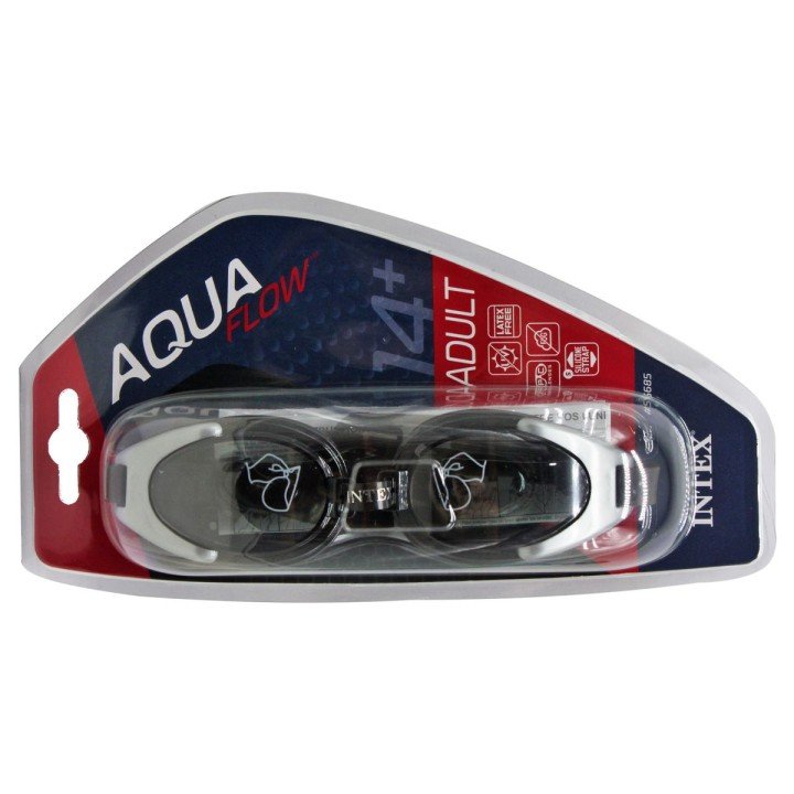 Окуляри для плавання "Aqua Flow" 14+ (чорно-сірі)