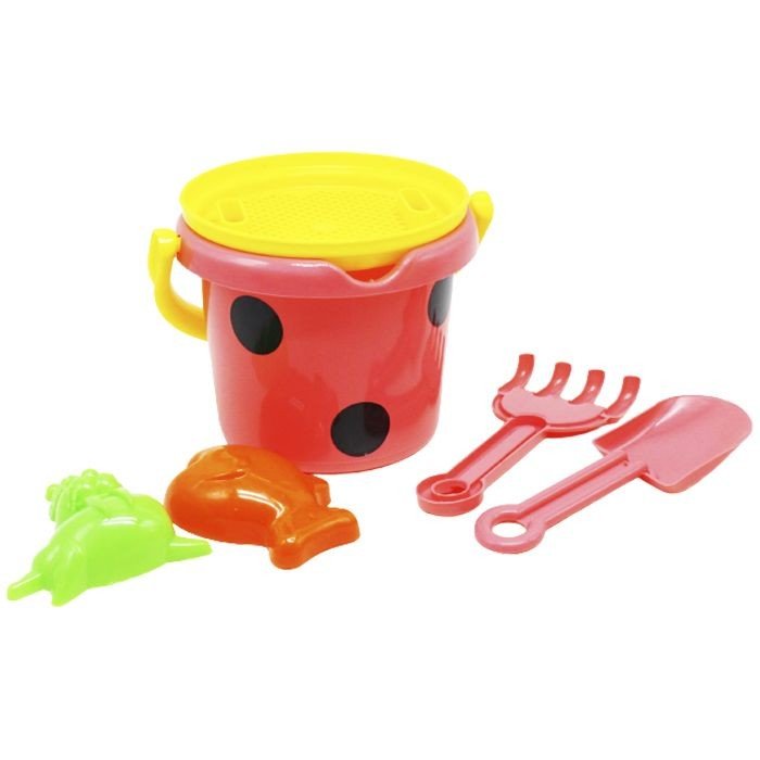 Пісочний набір "Горошок", 6 елем. (кораловий)