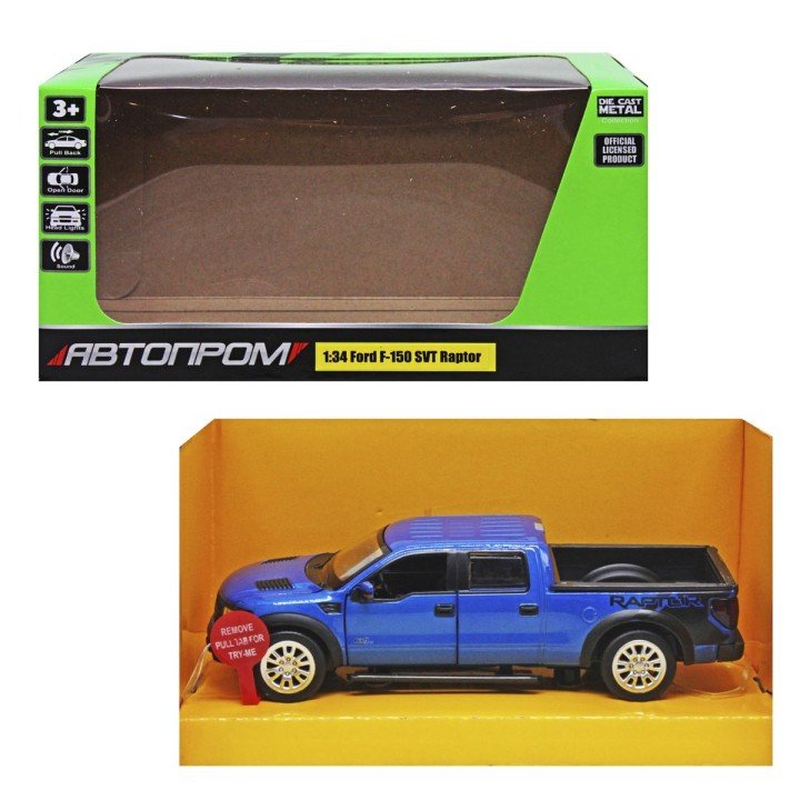 Машинка металева "Ford F-150 SVT Raptor" (синя)
