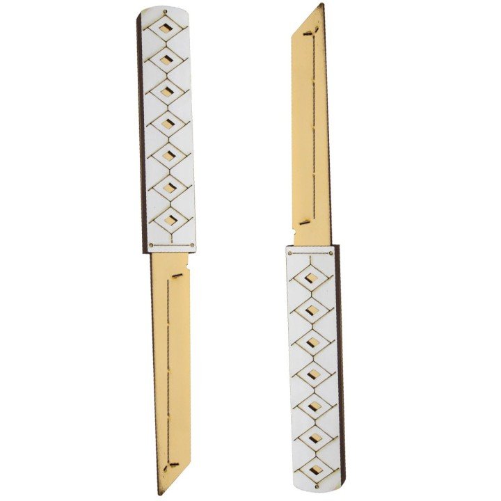 Сувенірні ножі "DOUBLE TANTO SILVER", дерево