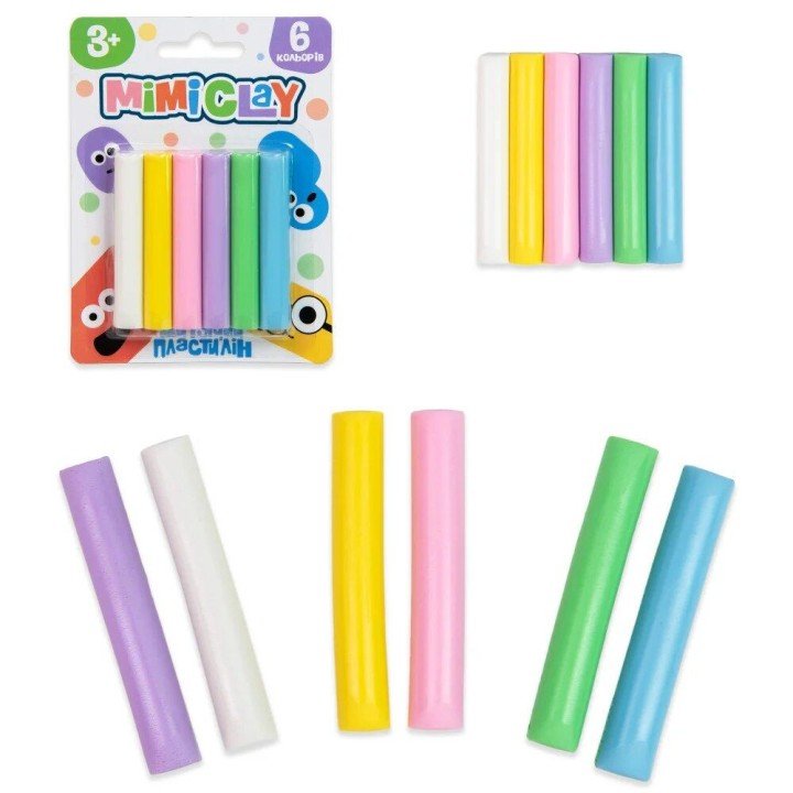 Набір для творчості "Дитячий пластилін: Mimi clay", 6 кольорів
