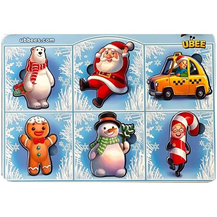 Деревʼяний вкладиш "Санта Клаус" (6 шт)