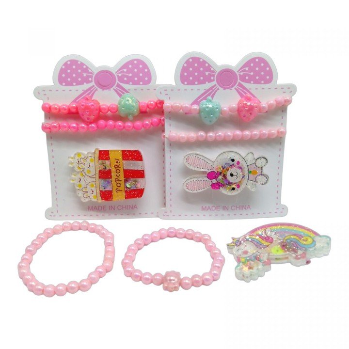 Набір аксесуарів - 3 штуки, браслети/заколка (МІКС ВИДІВ)