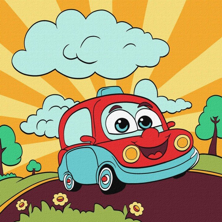 Набір 7+ для розпису по номерах. "Захоплююча подорож" 25х25см