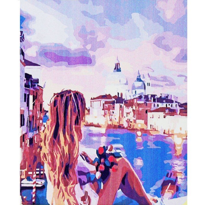 Картина за номерами "Гарний вид на вечірнє місто"