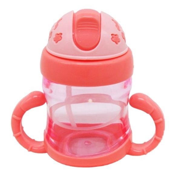 Поїльник з трубочкою, 150 мл, рожевий