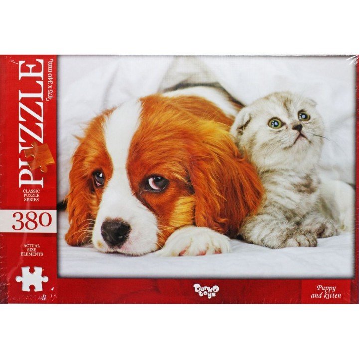 Пазл "Puppy and kitten" (380 елементів)