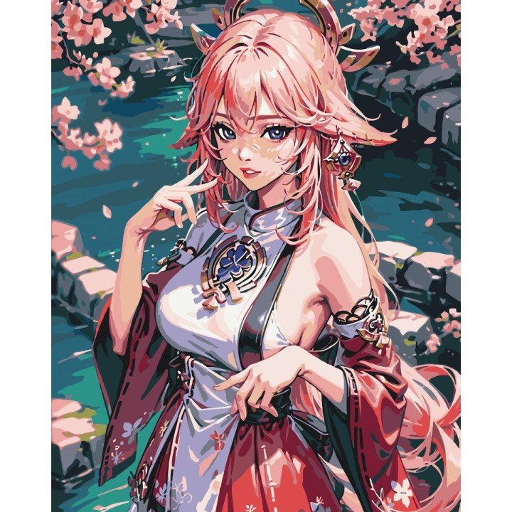 Картина по номерах "Яе Міко. Геншин Імпакт" 40x50 см