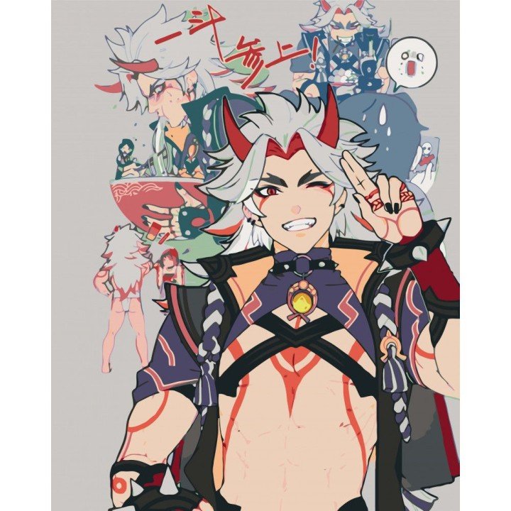 Картина по номерах "Аніме. Геншин імпакт. Аратакі Ітто" 40x50 см